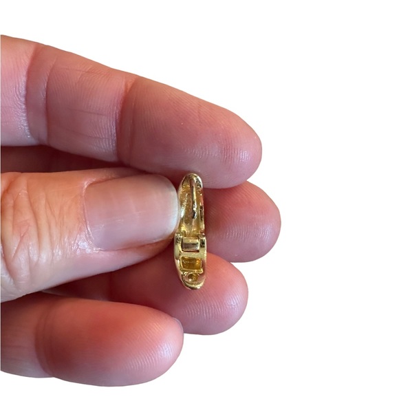 Milla Jewelry Small Gold Plated Hinge Hoop Earrings - Picture 4 of 7